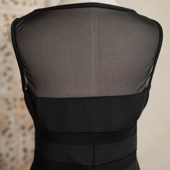 Bisou Bisou Black Cocktail Dress With Sheer Top size 10 - Picture 7 of 11